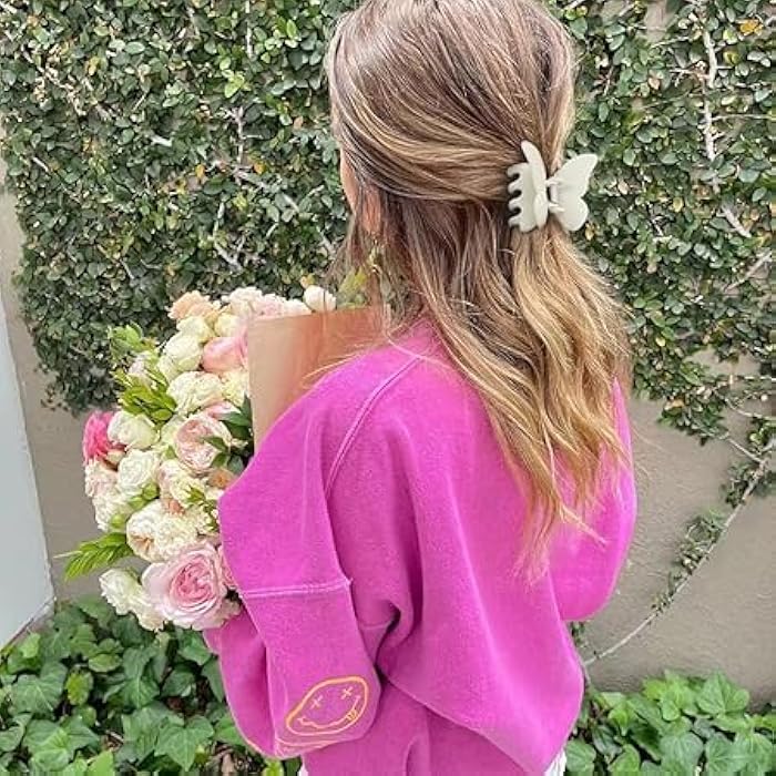 ChicAbode Butterfly Claw Clips for Women, 6.6cm Butterfly Hair Clips for Girls, 4 Pcs Butterflies Claw Clips for Thick Hair, Matte Cute Hair Claws, Hair Clamps Jaw Clips for Thin and Medium Hair Clips - Image 4